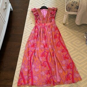 Sheridan French pink and orange maxi
